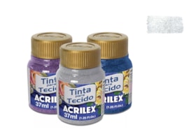 Tinta de Tecido Acrilex Gliter Cristal