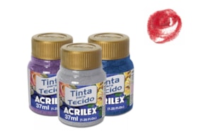 Tinta de Tecido Acrilex Gliters Vermelho