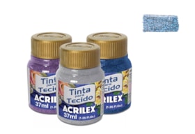 Tinta de Tecido Acrilex Gliter Azul