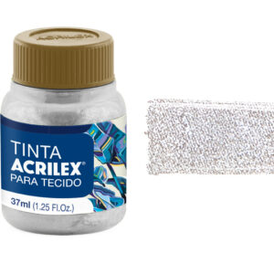 TINTA TECIDO 37ML METALICA PRATA 04340533 ACRILEX